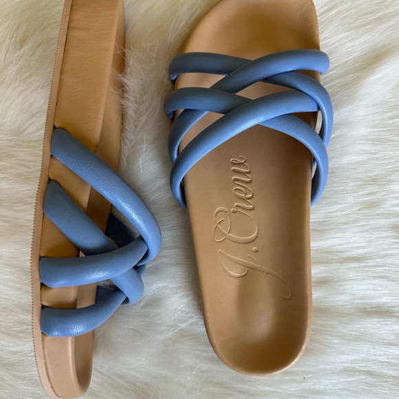 J. Crew Pacific Blue Strap Sandals Slide Style - Picture 4 of 4